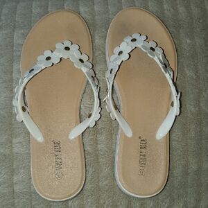 Ashley Blue White Floral Sandals 8
